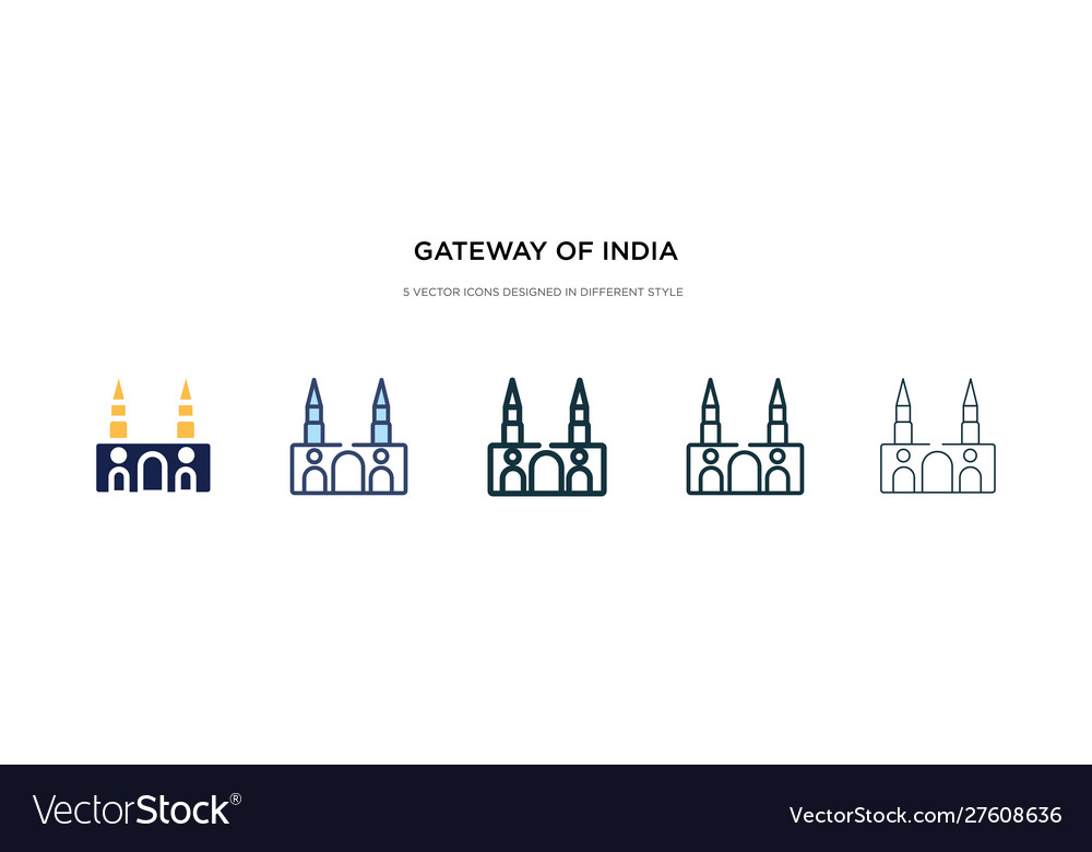 Gateway india icon in different style two