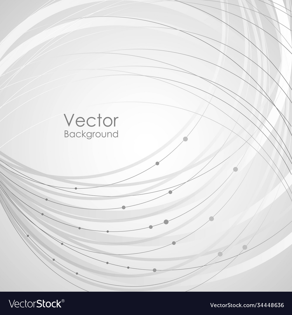 Geometric pattern with curves and dots on gray vector image Geometric pattern with curves and dots on gray