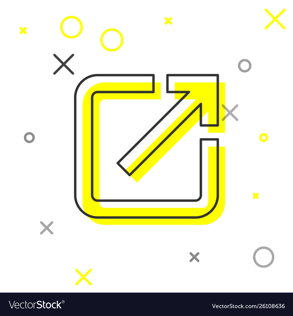 Grey open in new window line icon isolated