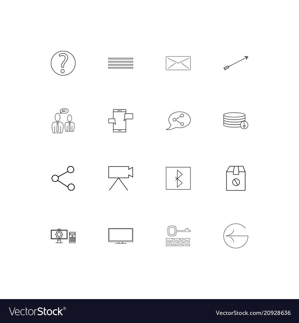 Internet of things linear thin icons set outlined