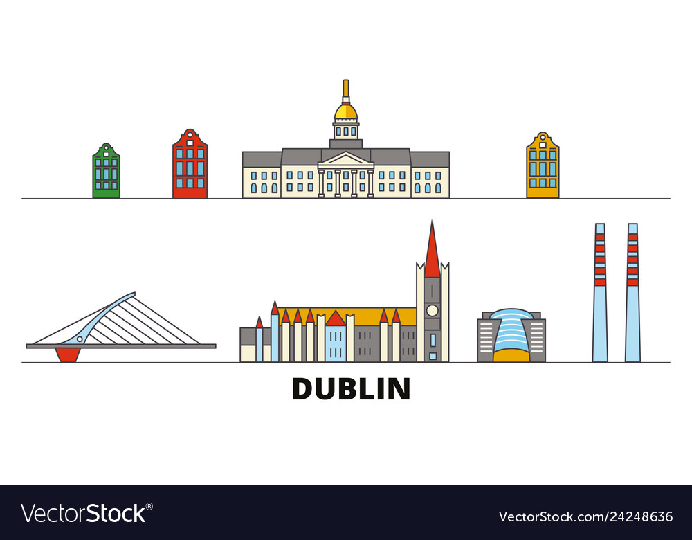 Irland dublin flat landmarks