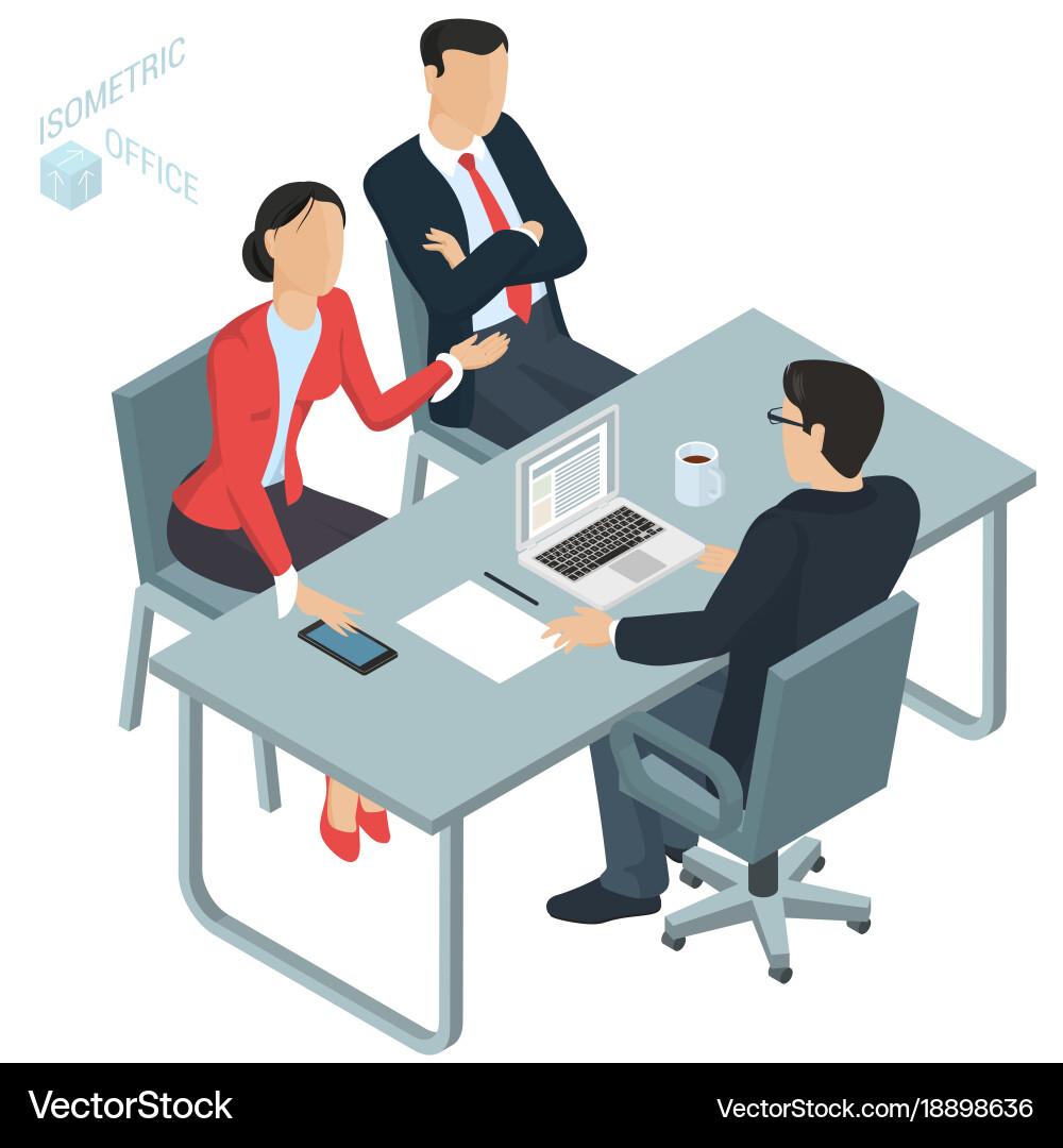 Isometric office Royalty Free Vector Image - VectorStock
