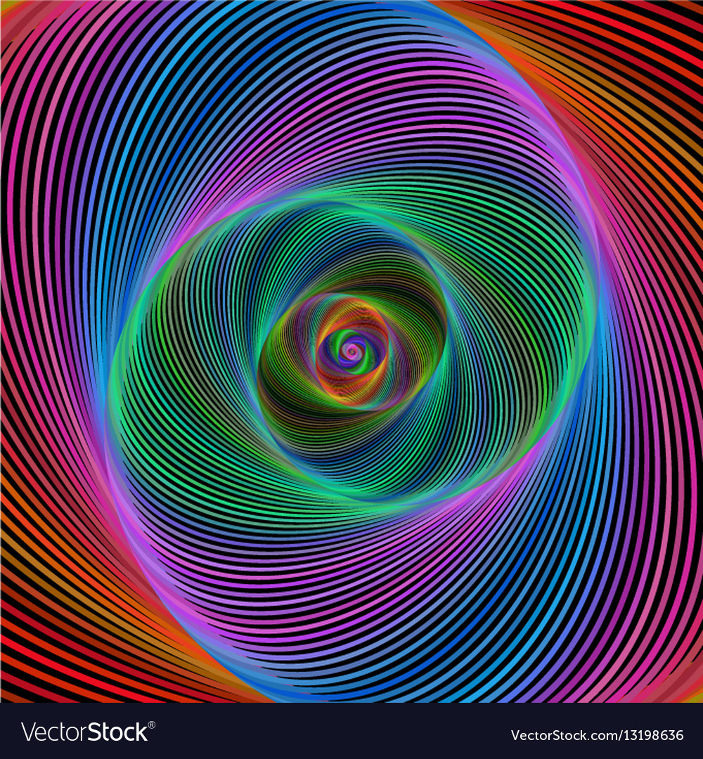 Multicolored Spiral Fractal Design Background Vector Image