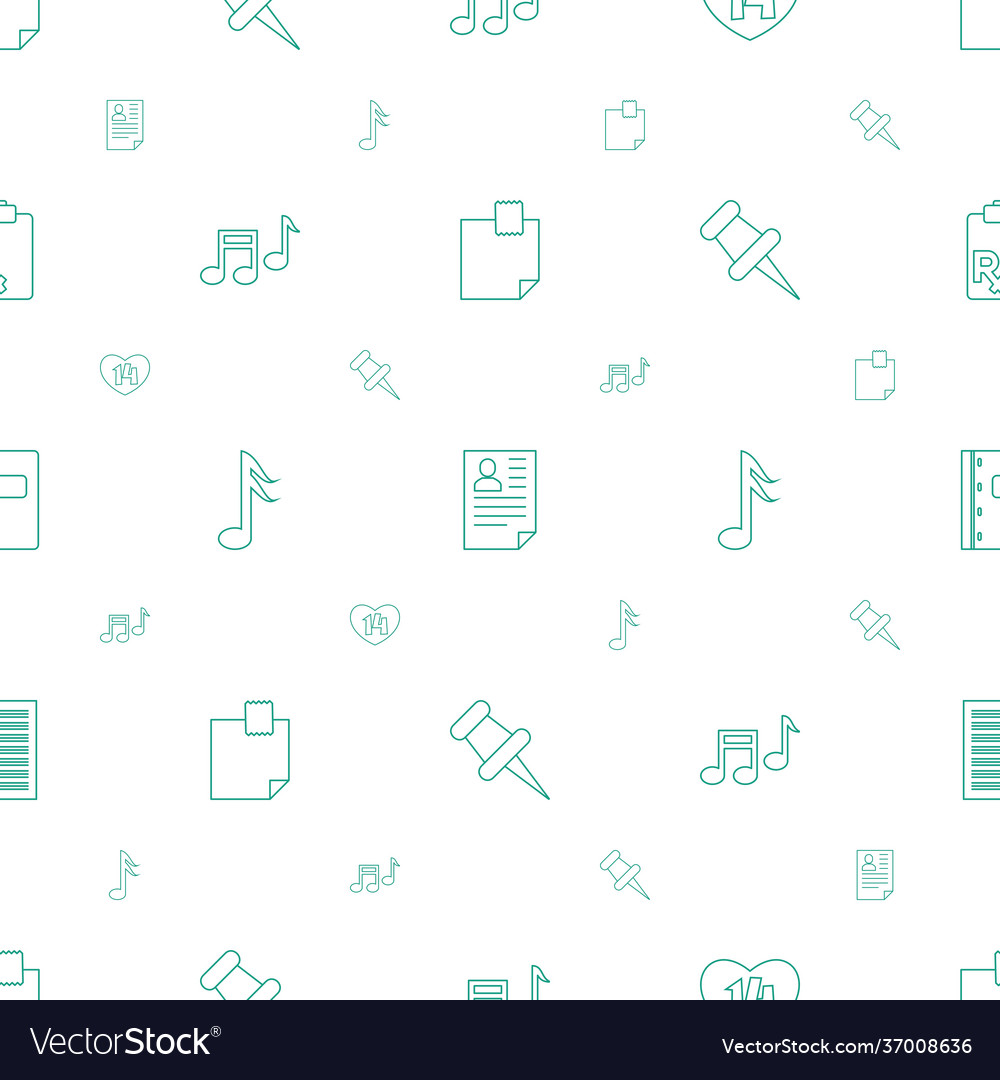Note icons pattern seamless white background