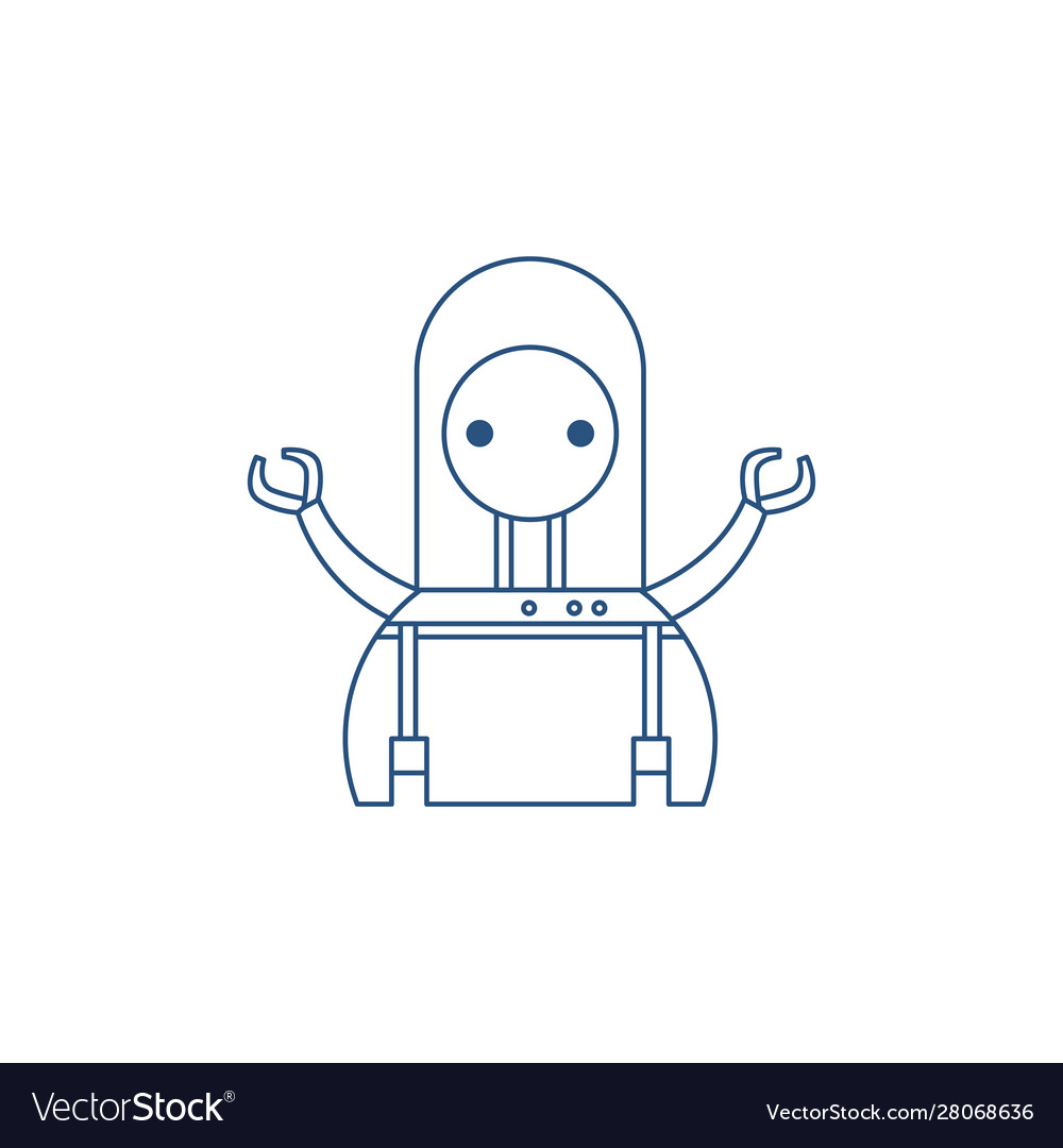 Robot with two hands line style icon