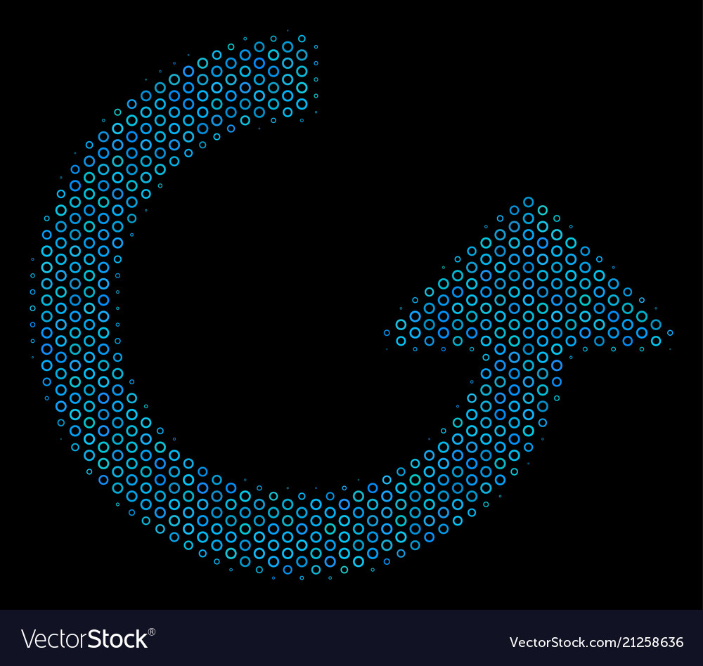 Rotate composition icon of halftone spheres