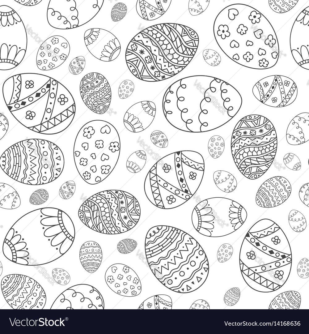 Seamless simple pattern with easter eggs Vector Image