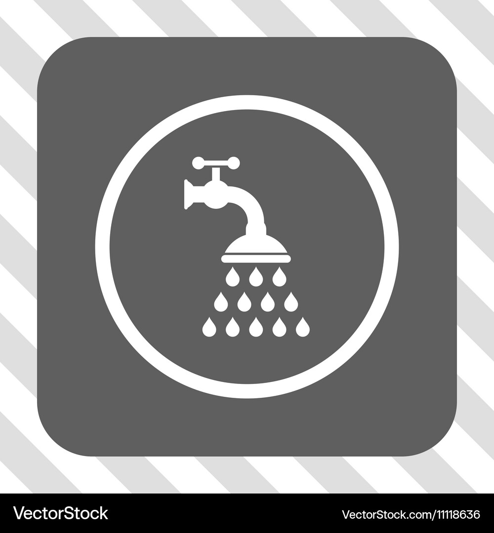 Shower tap rounded square button Royalty Free Vector Image