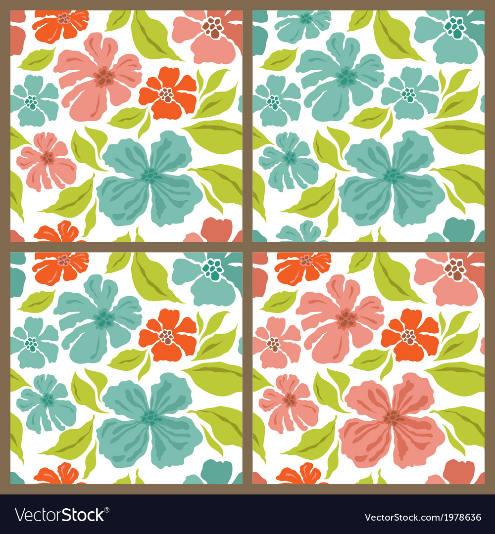 Spring set seamless patterns