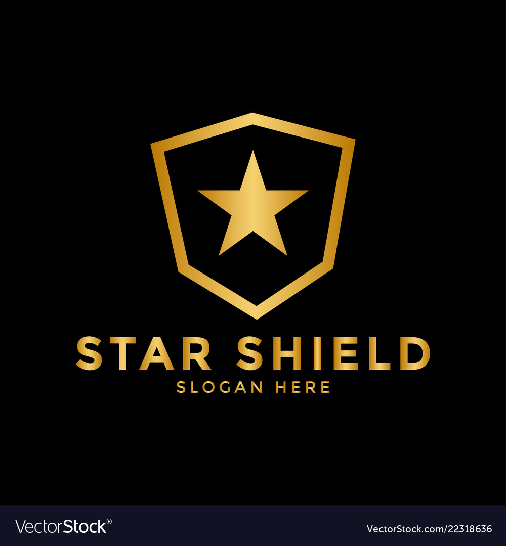 Star shield logo icon design template