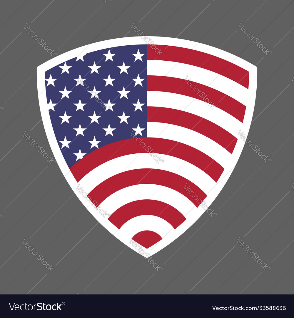 Usa flag shield icon logo