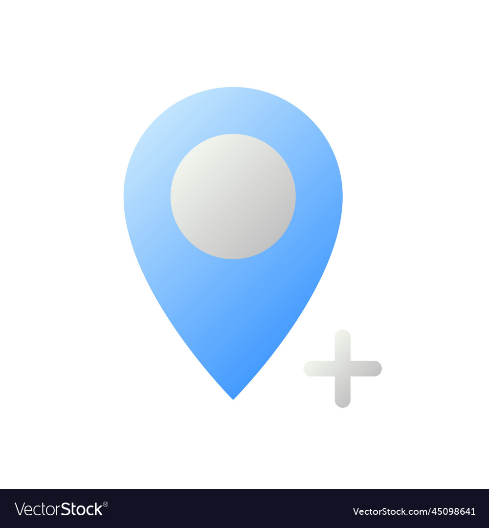 Add place to map flat gradient two-color ui icon vector image Add place to map flat gradient two-color ui icon