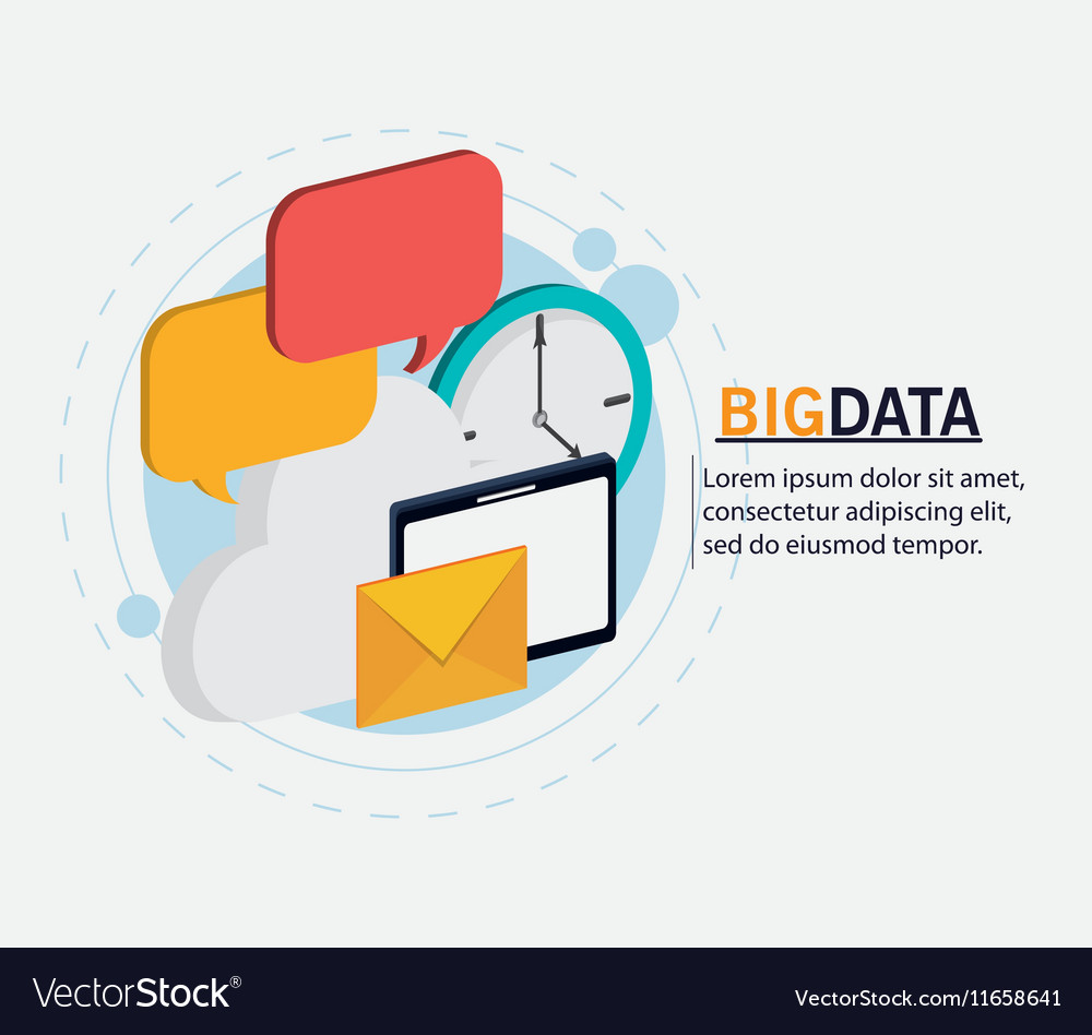 Big data center base and web hosting icon set