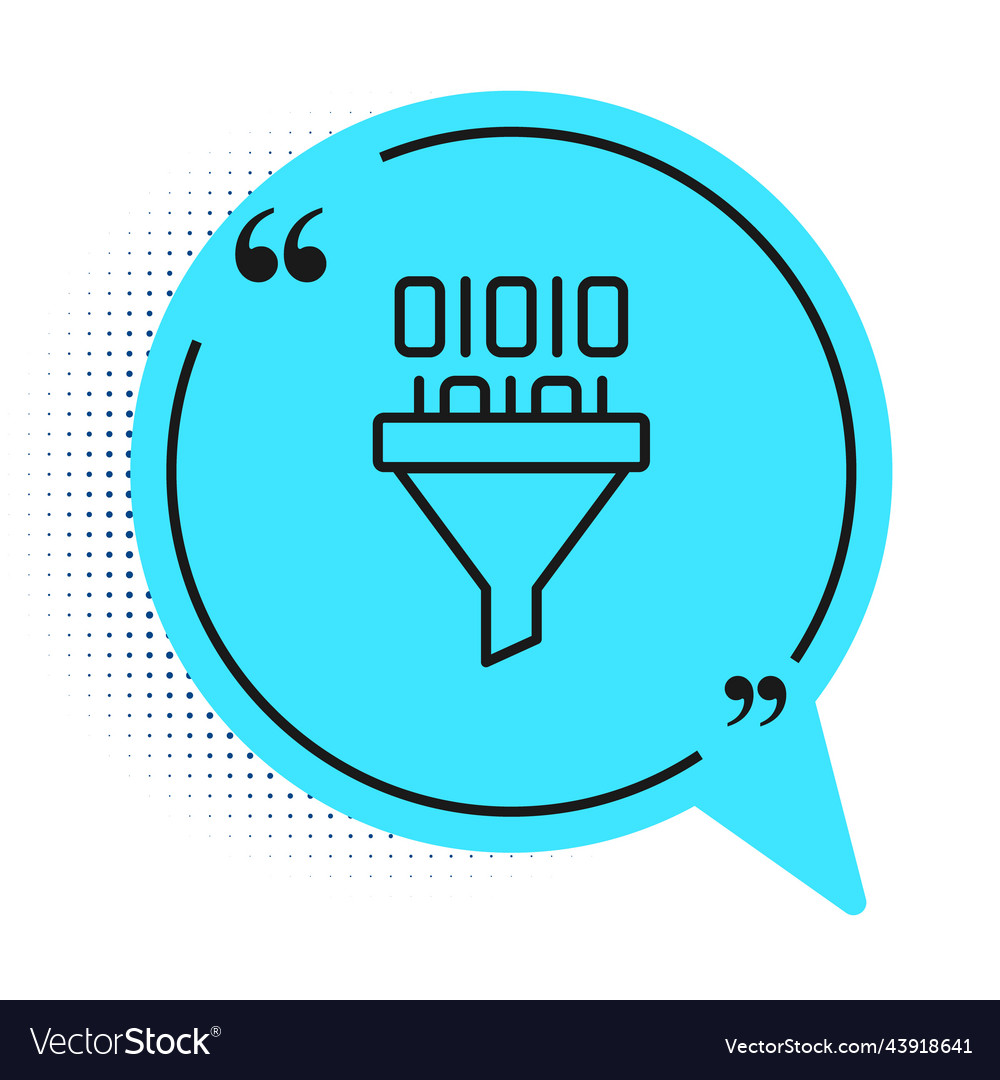 Black line binary code icon isolated on white vector image Black line binary code icon isolated on white
