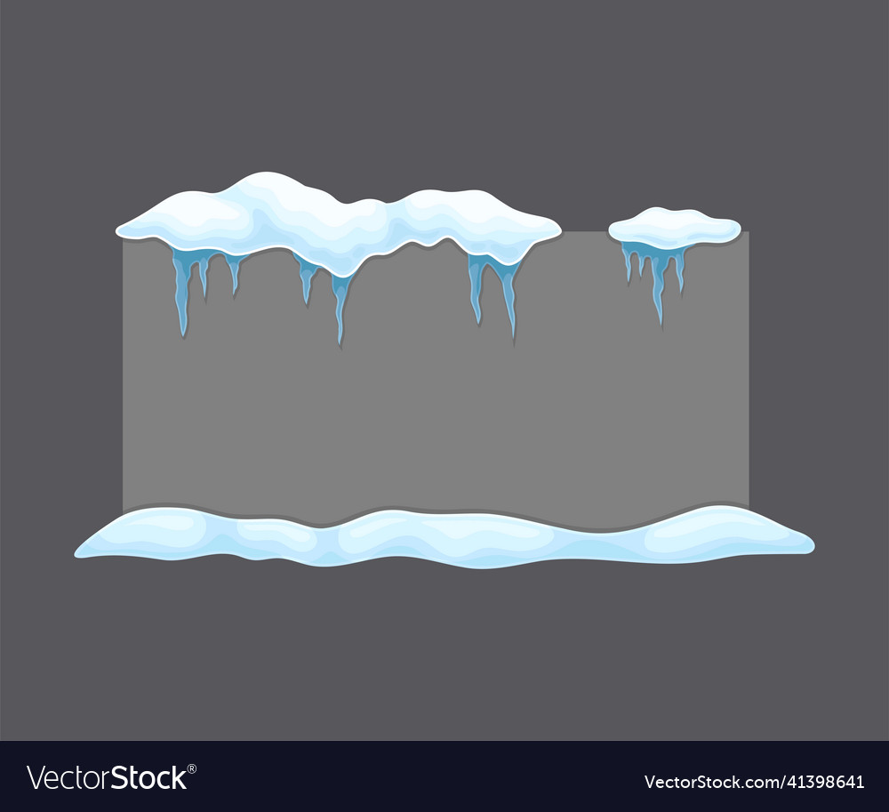 Blank frozen banner with snow and icicles