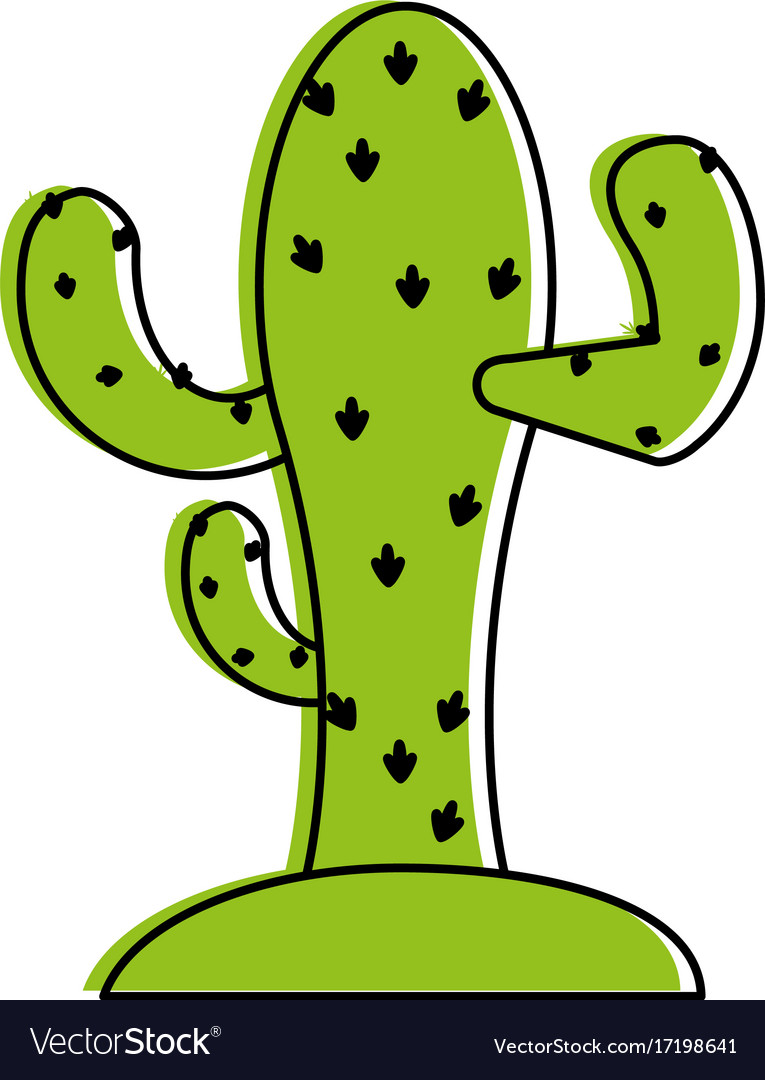 Cactus on soil icon image Royalty Free Vector Image