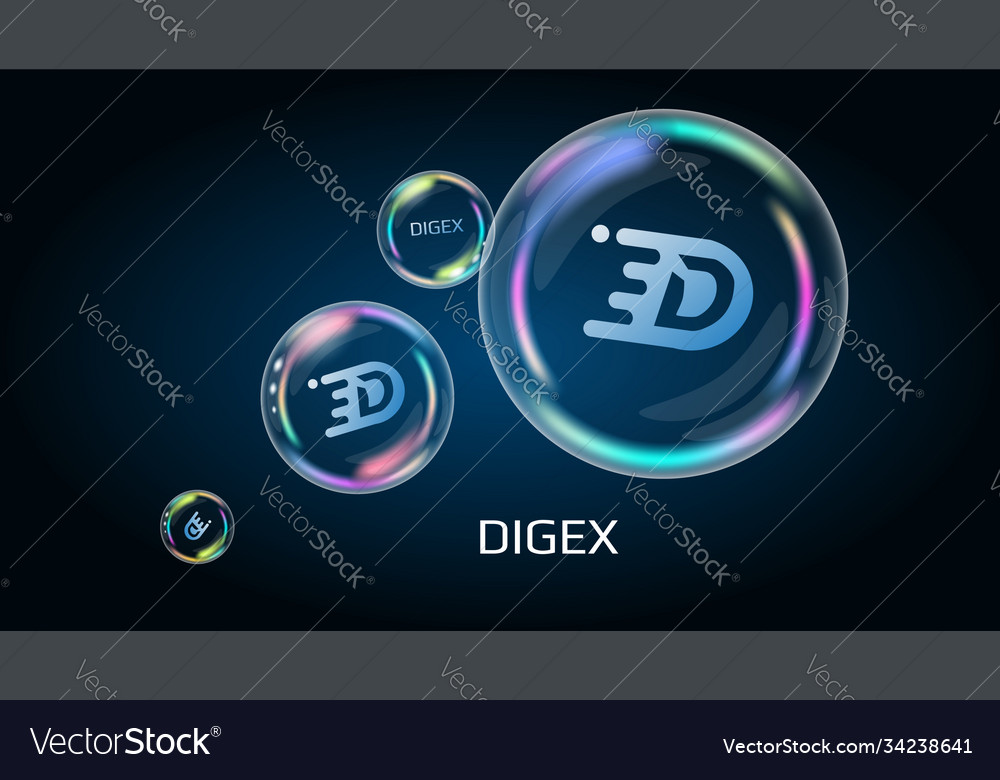 Digex token symbol in soap bubble coin defi vector image Digex token symbol in soap bubble coin defi