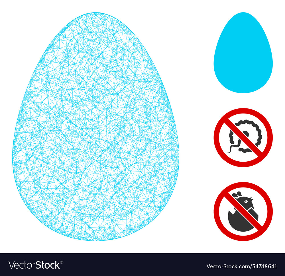 Egg polygonal web mesh vector image Egg polygonal web mesh