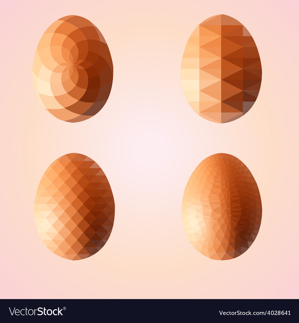 Geometric shape set of egg easter triangular