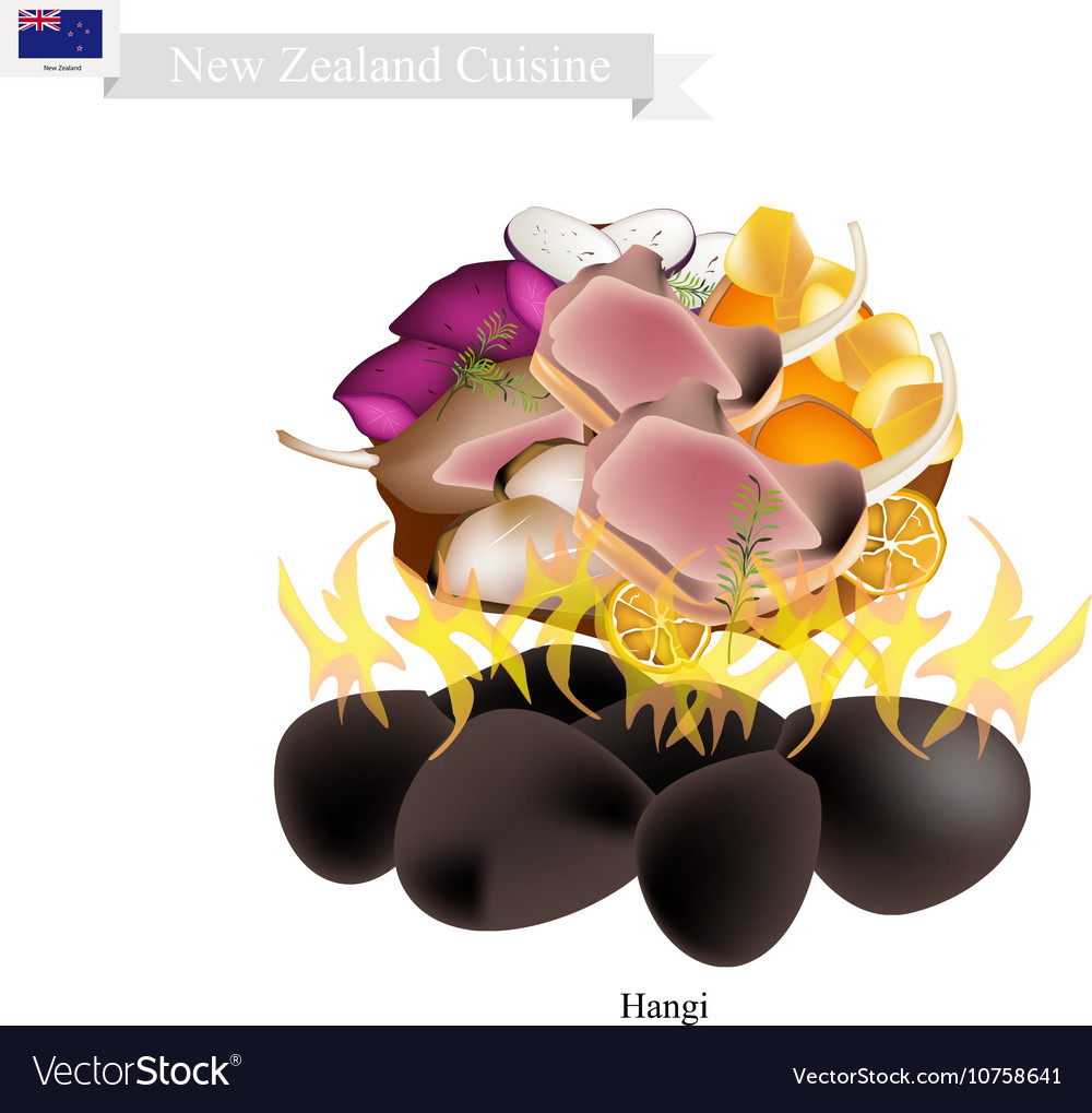 Hangi A Traditional New Zealand Maori Dish Vector Image