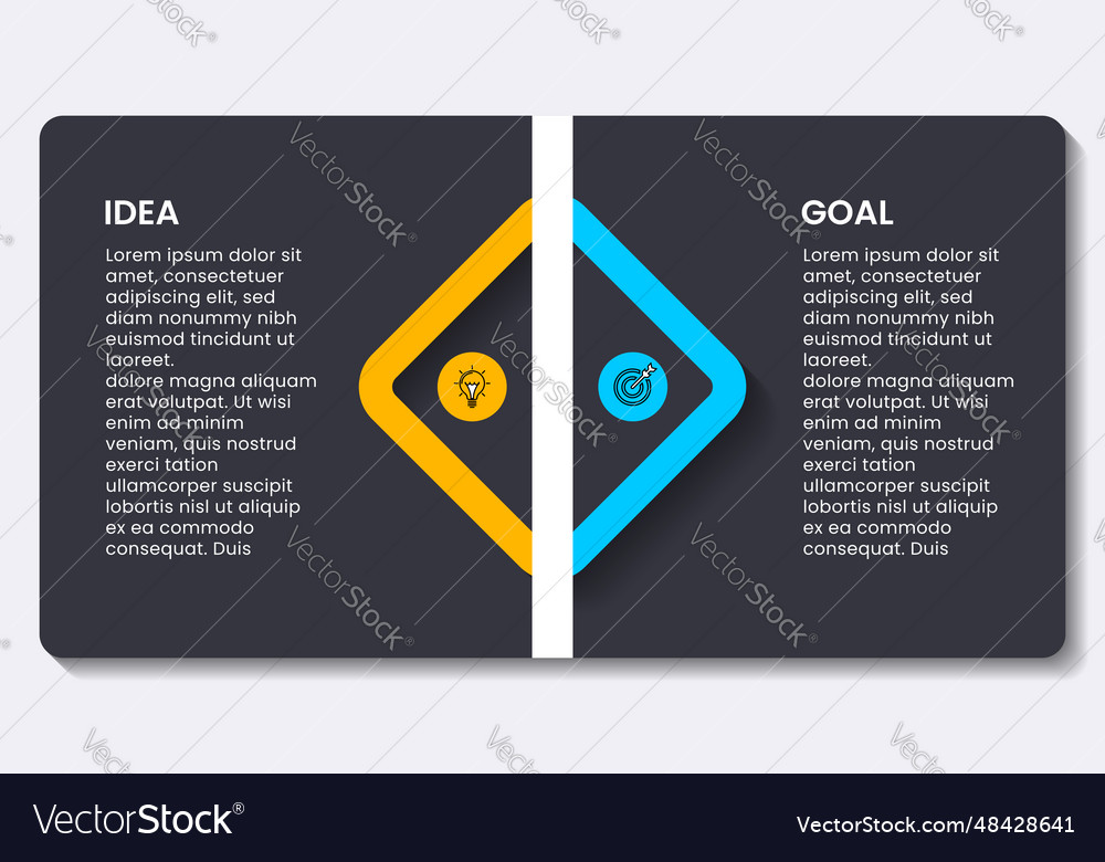 Infographic template idea and goal concept with 2