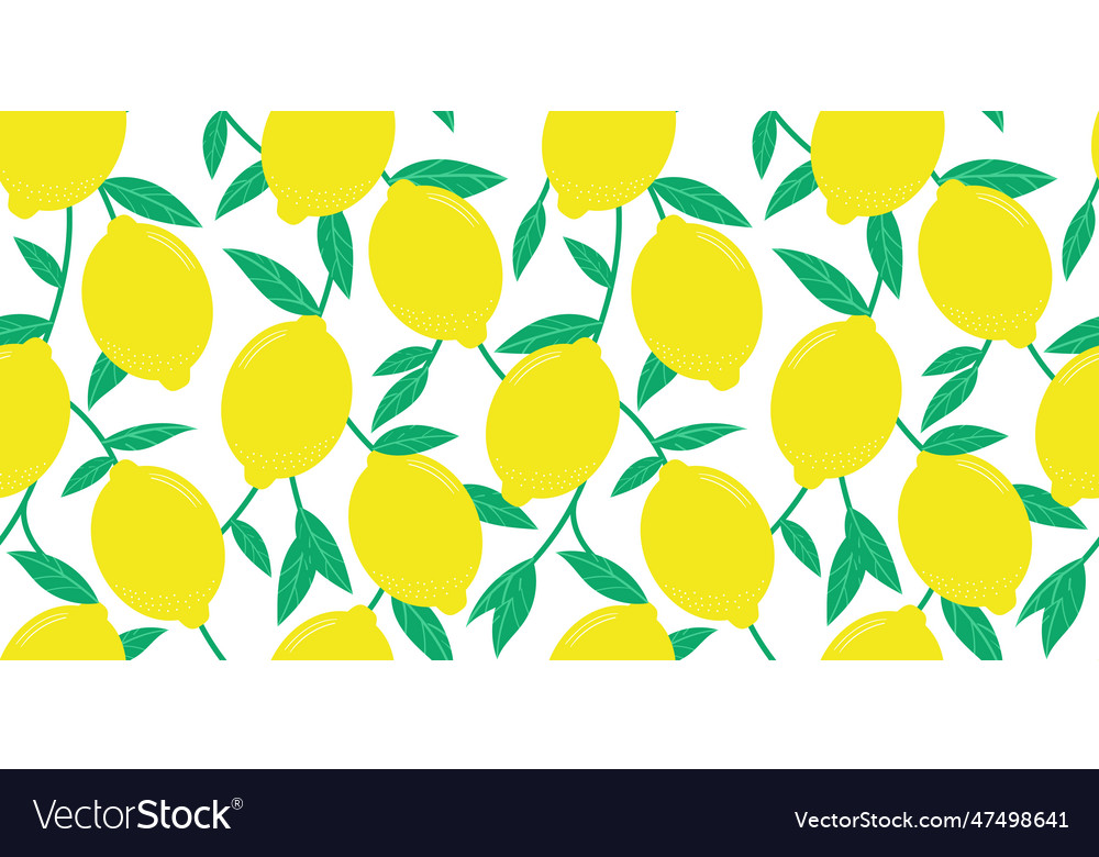 Lemon repeat pattern background seamless vector image Lemon repeat pattern background seamless