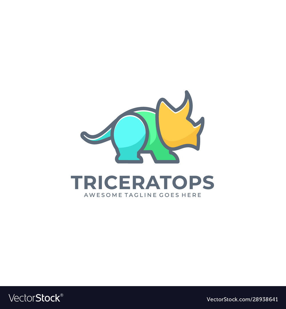 Logo triceratops line art