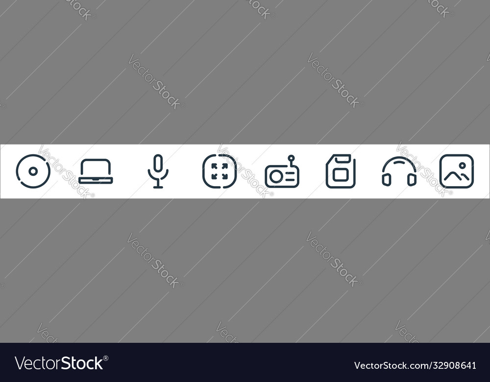 Multimedia line icons linear set quality Vector Image Multimedia line icons linear set quality