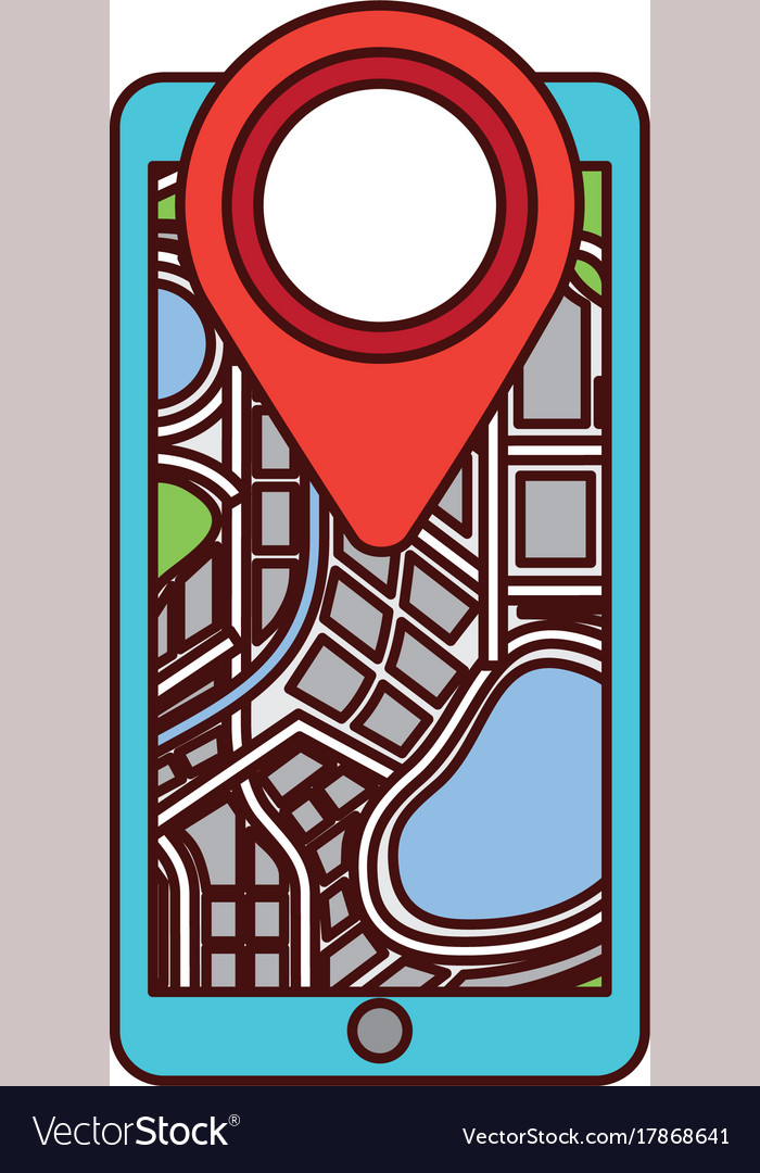 Navigation gps auf Smartphone mit Kartenzeiger