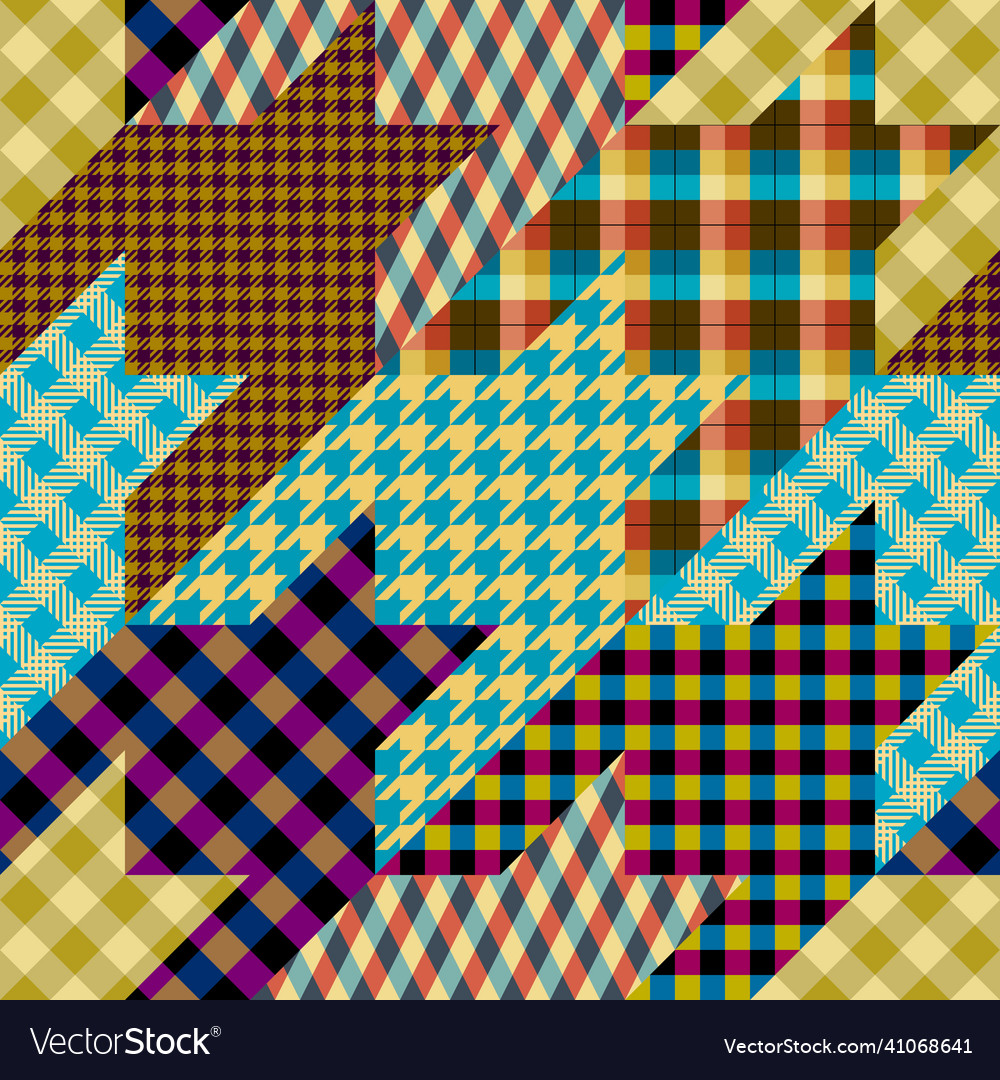 Patchwork textile pattern seamless quilting Vector Image