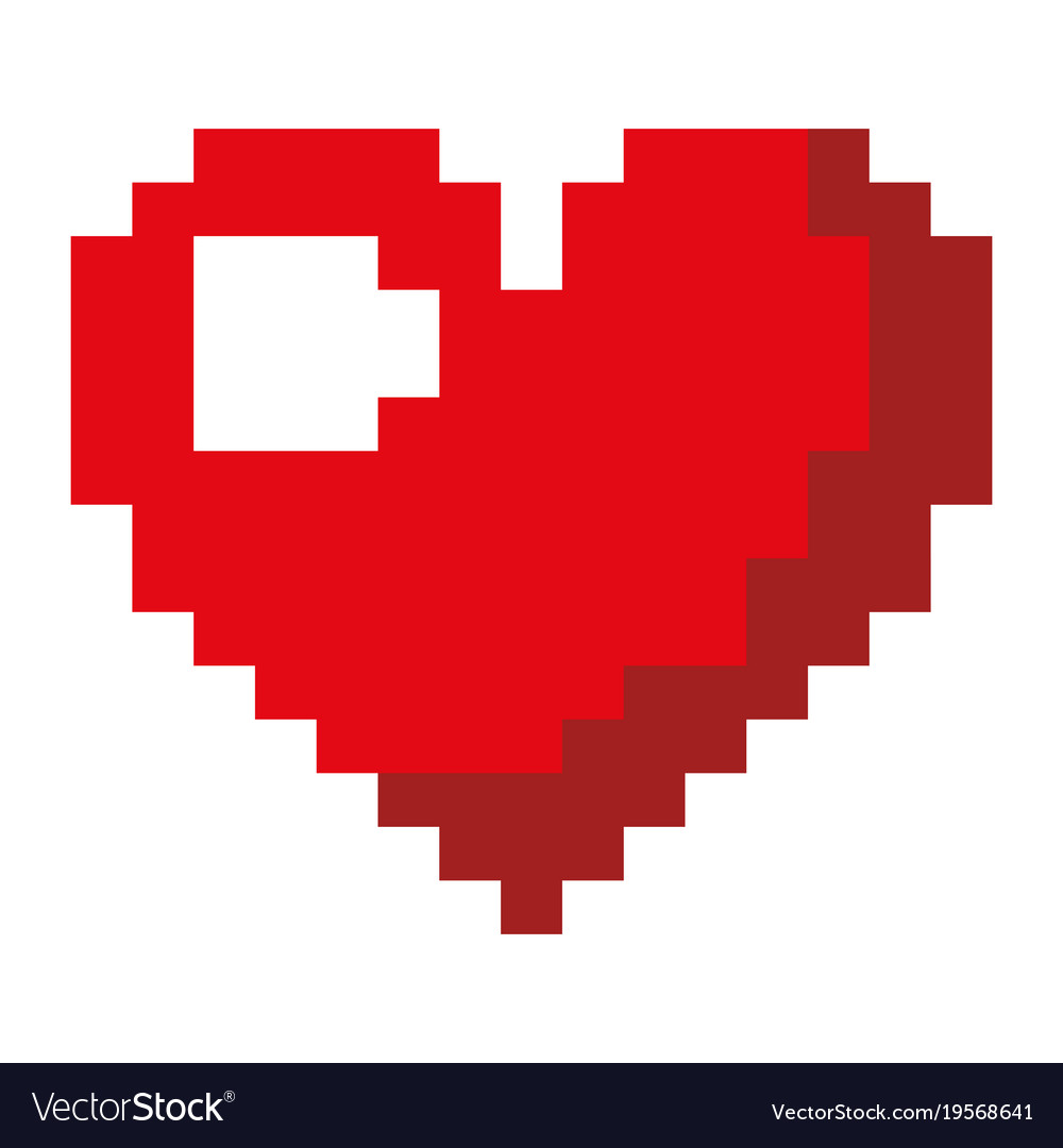 Pixelated heart love romantic icon Royalty Free Vector Image