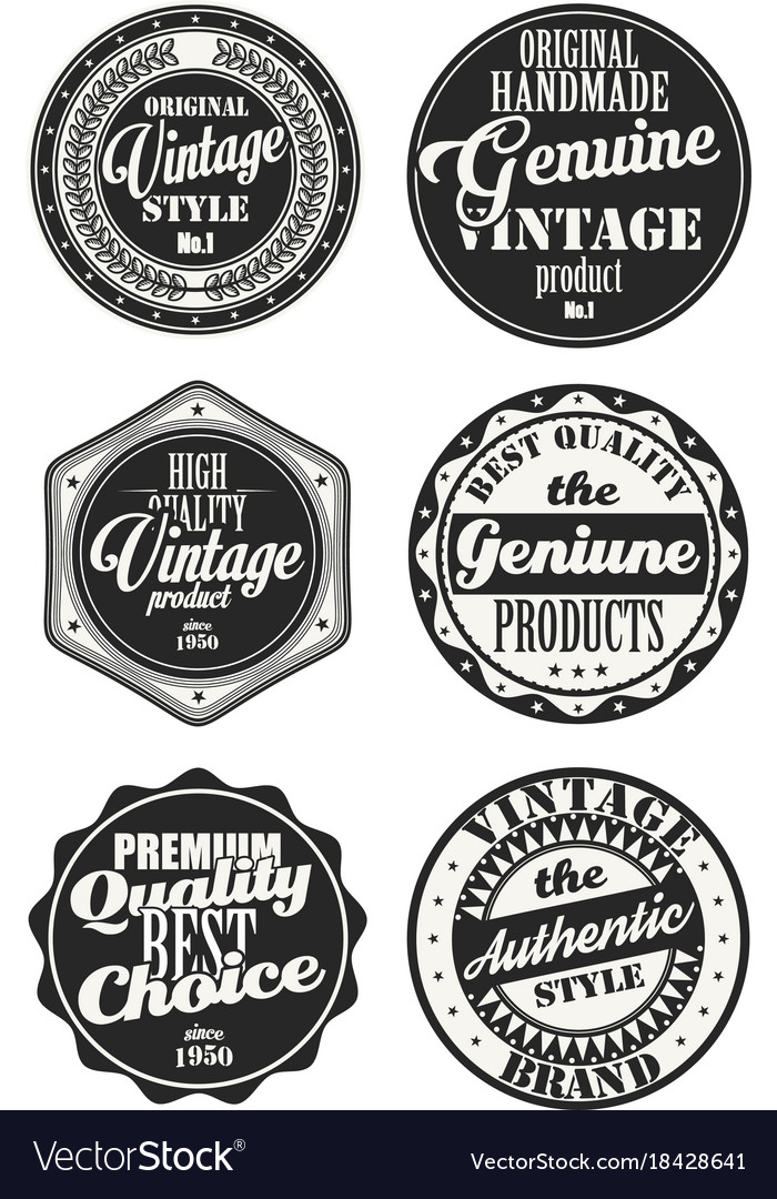 Premium Qualität Retro Badges Kollektion schwarz