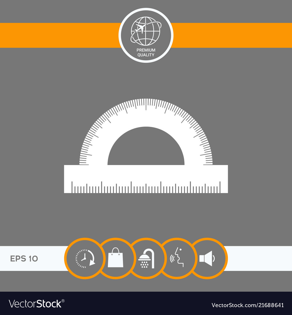 Protractor symbol icon Royalty Free Vector Image
