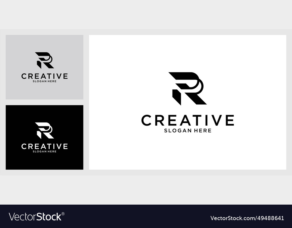 Rr or r letter logo design template