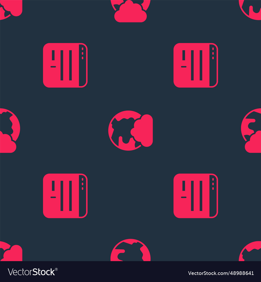 Set browser window and social network on seamless vector image Set browser window and social network on seamless