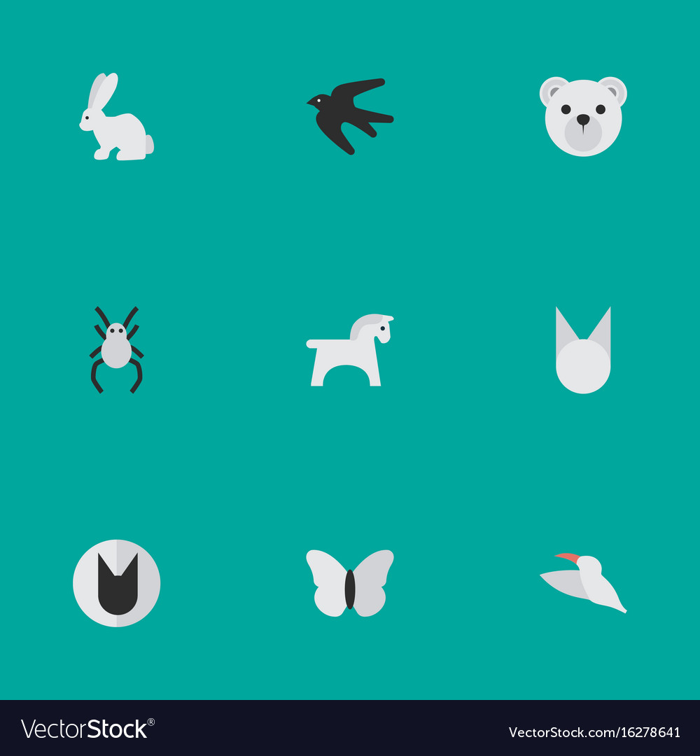 Set of simple zoo icons