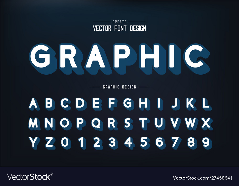 Shadow font and round alphabet design typeface Vector Image Shadow font and round alphabet design typeface