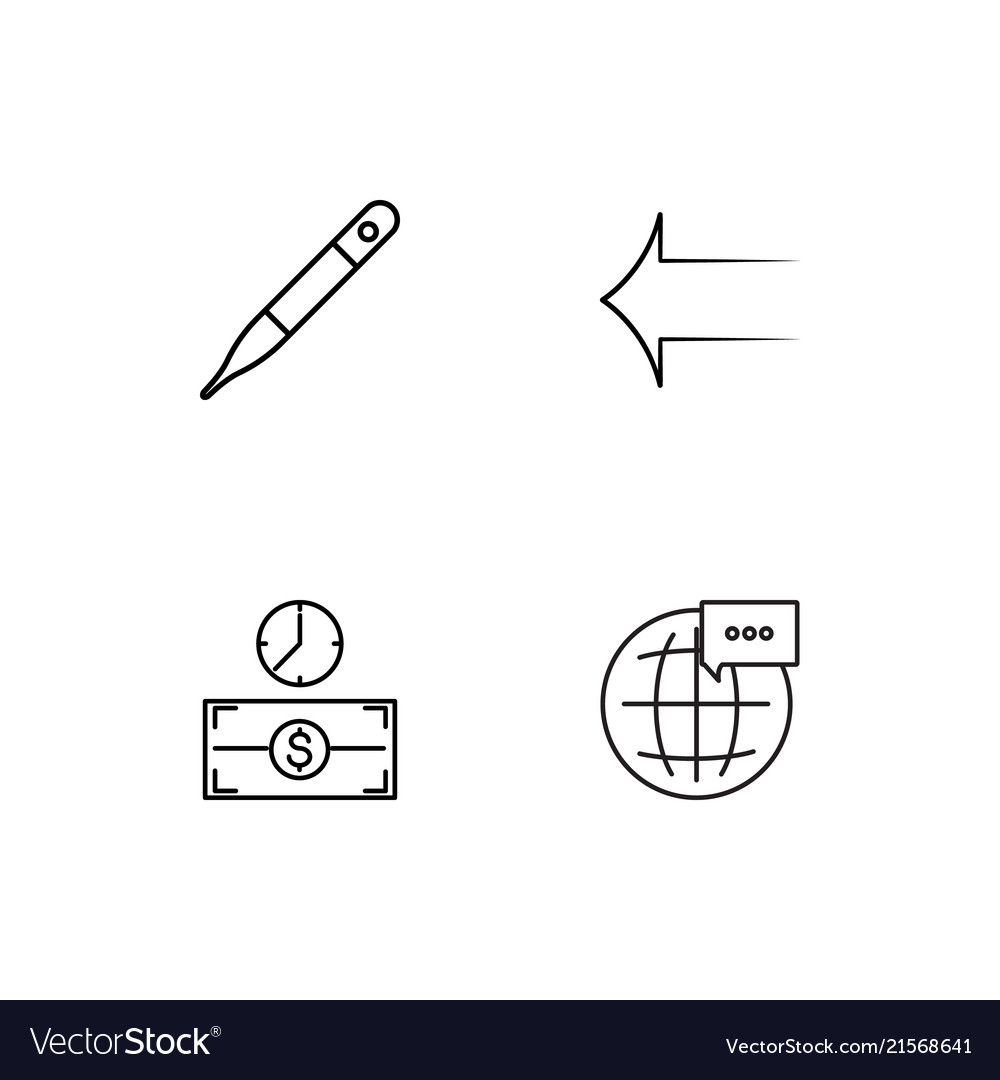 Time linear icons set simple outline