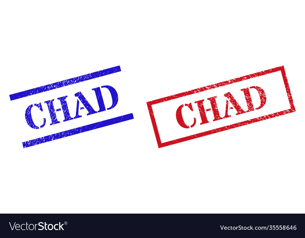 Chad textured scratched seal stamps with rectangle