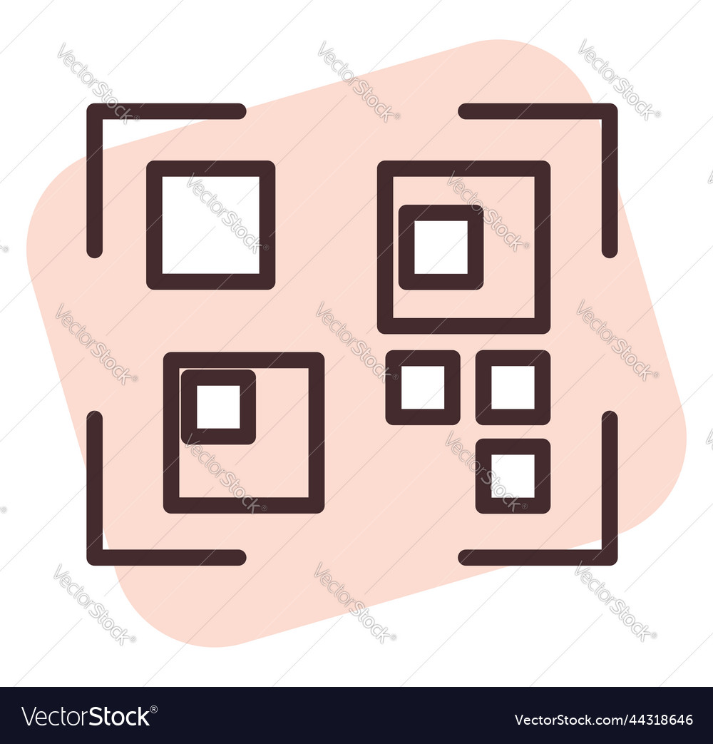 Cyber security qr code on white background