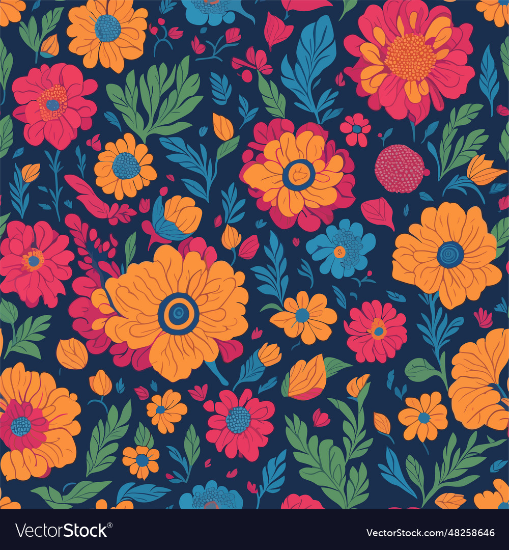 Exquisite seamless flower patterns - add natural Vector Image