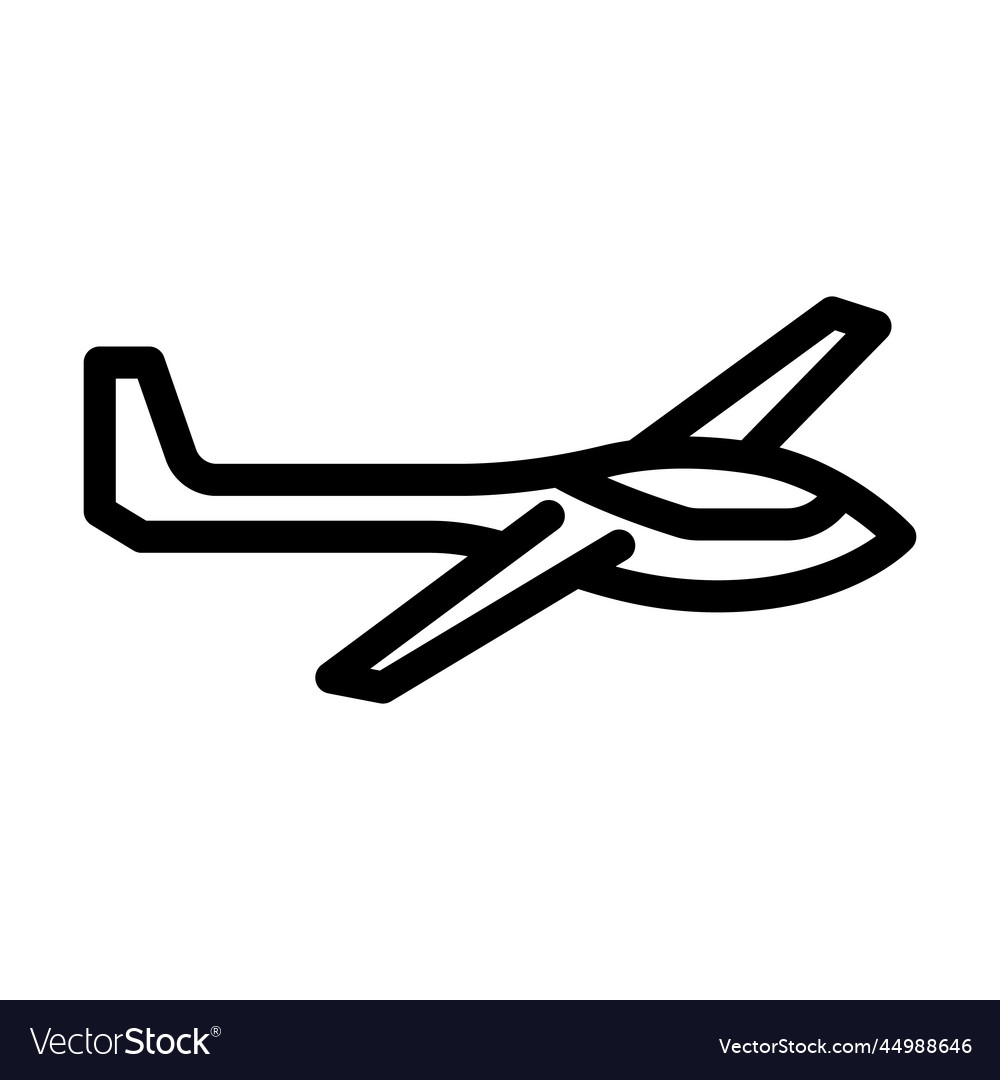 Glider airplane aircraft line icon Royalty Free Vector Image
