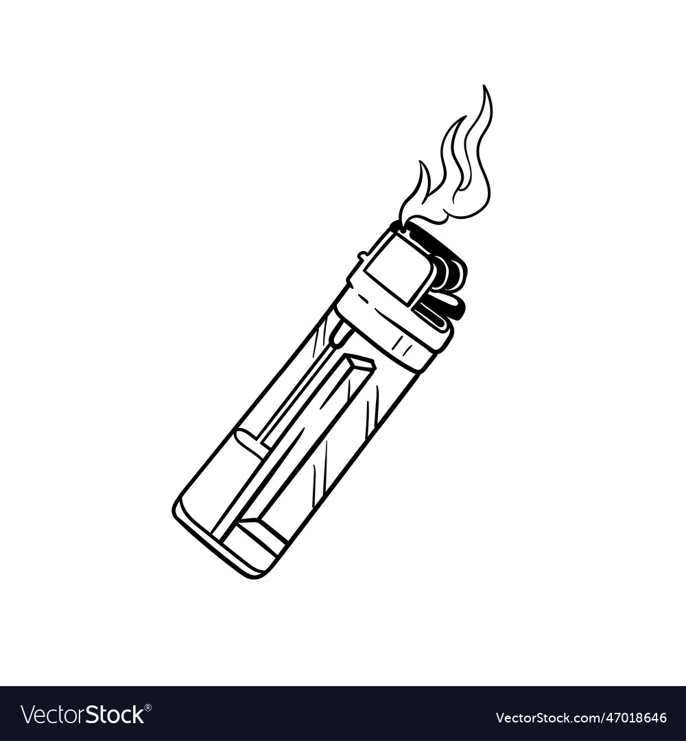 Hand drawn of lighter outline Royalty Free Vector Image