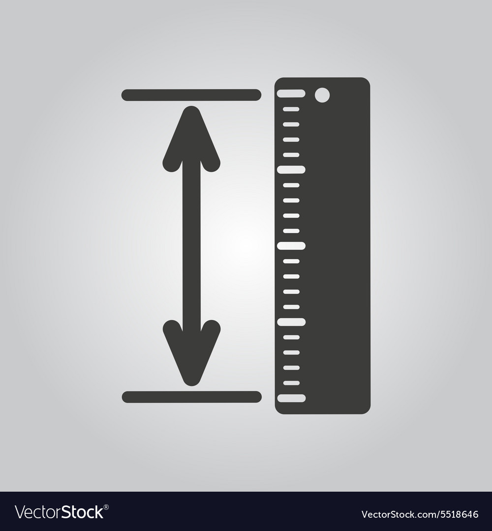 Measuring height and length icon ruler