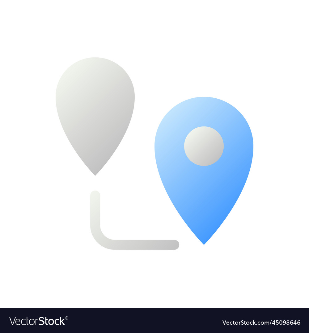 Planning route flat gradient two-color ui icon vector image Planning route flat gradient two-color ui icon