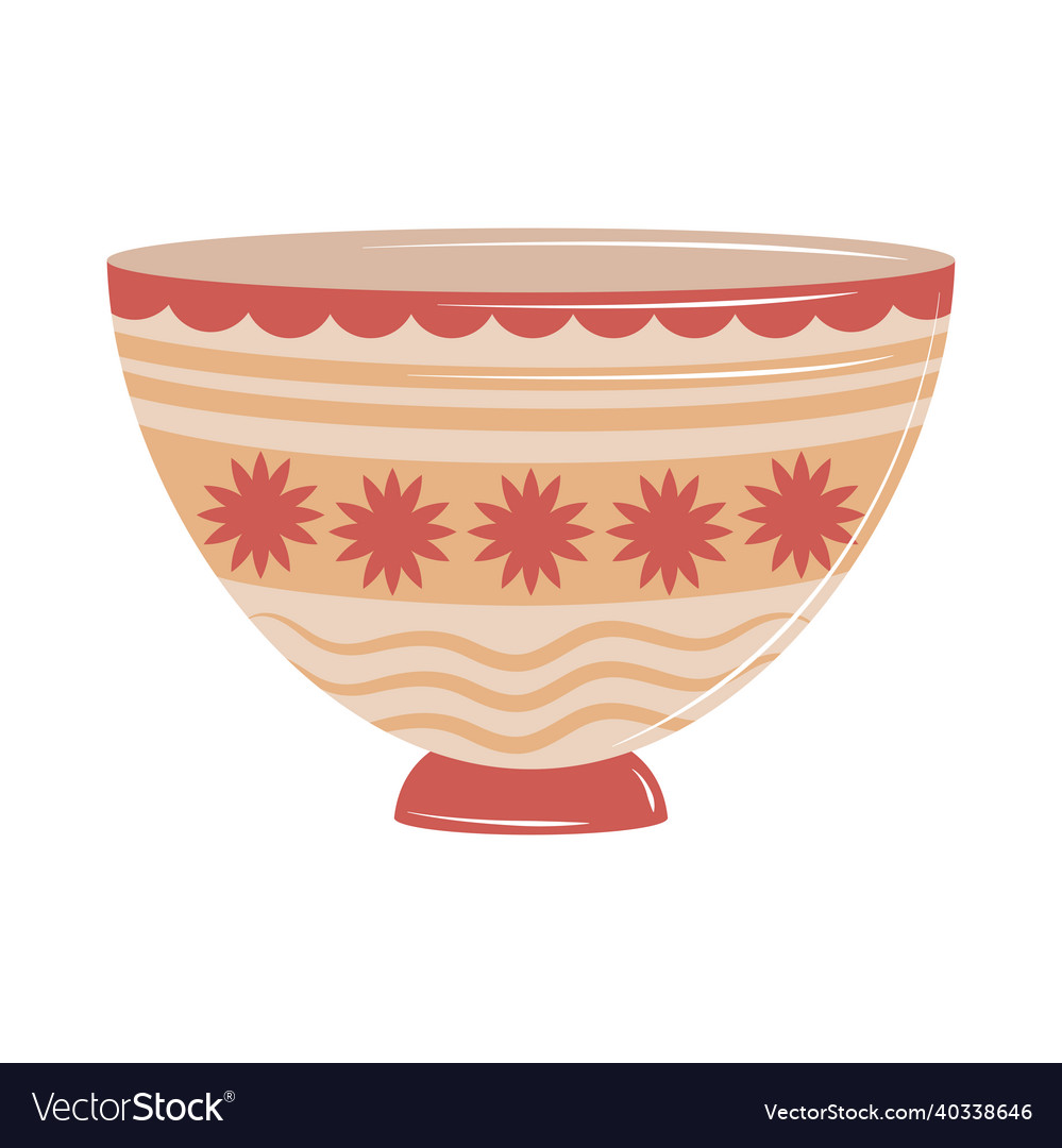 Pottery bowl decoration Royalty Free Vector Image