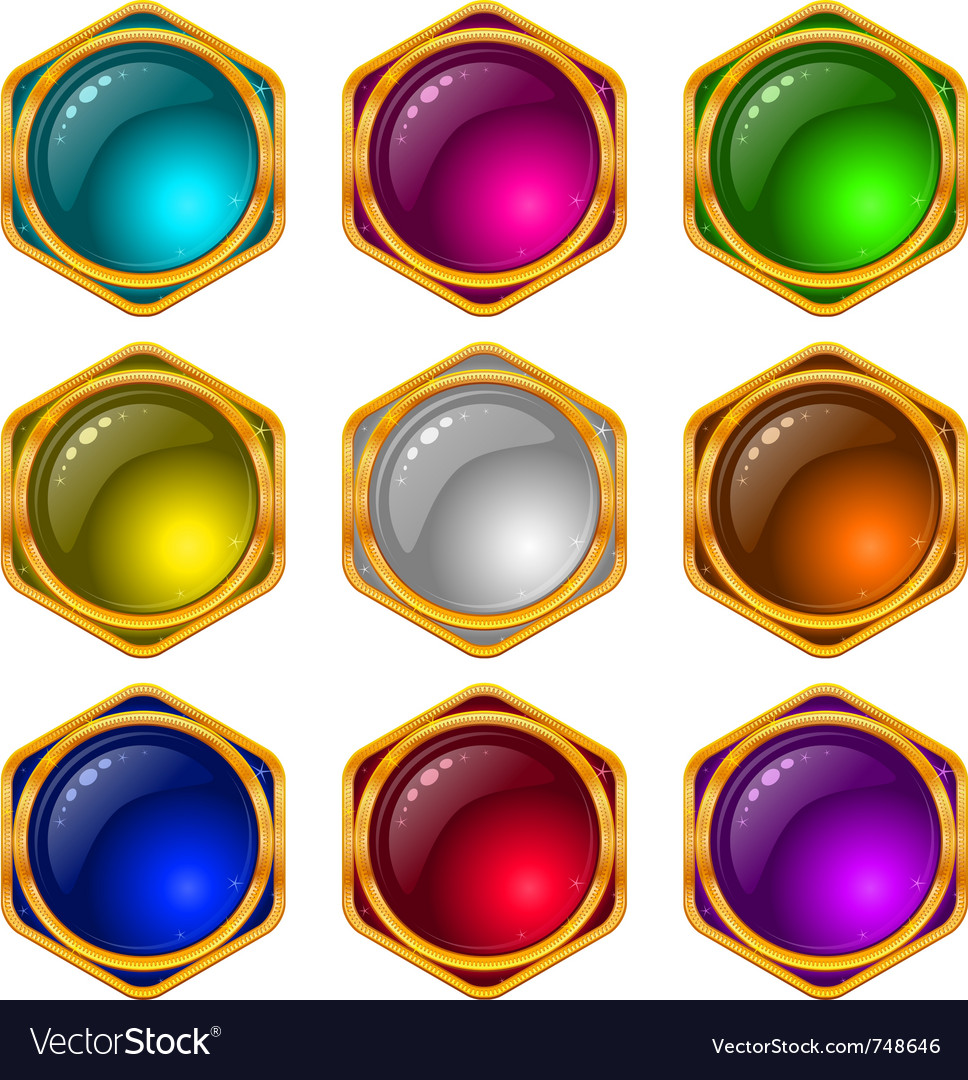 Round Gem Buttons Set