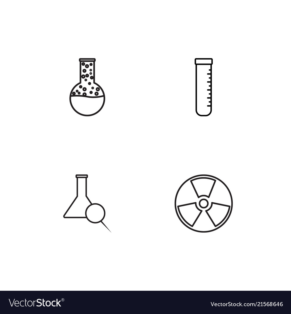 Science linear icons set simple outline