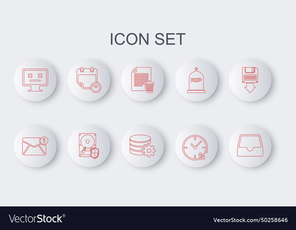 Set line social media inbox email incoming vector image Set line social media inbox email incoming