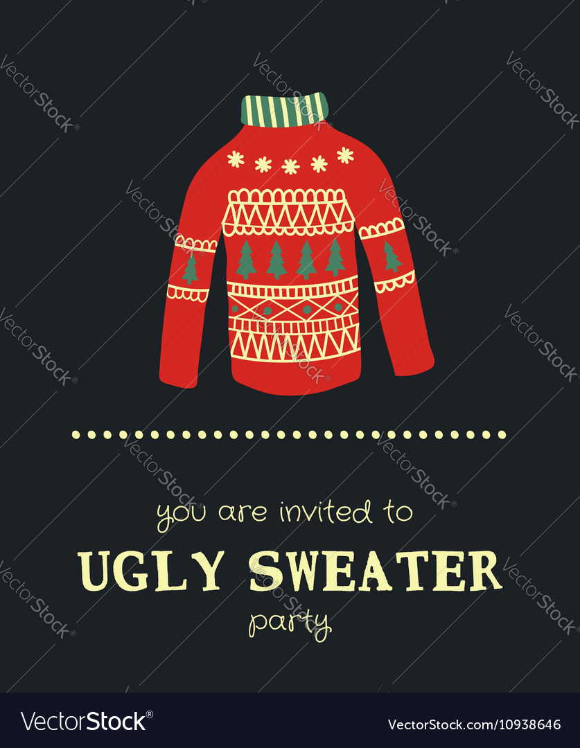 Sweater invitation Royalty Free Vector Image - VectorStock